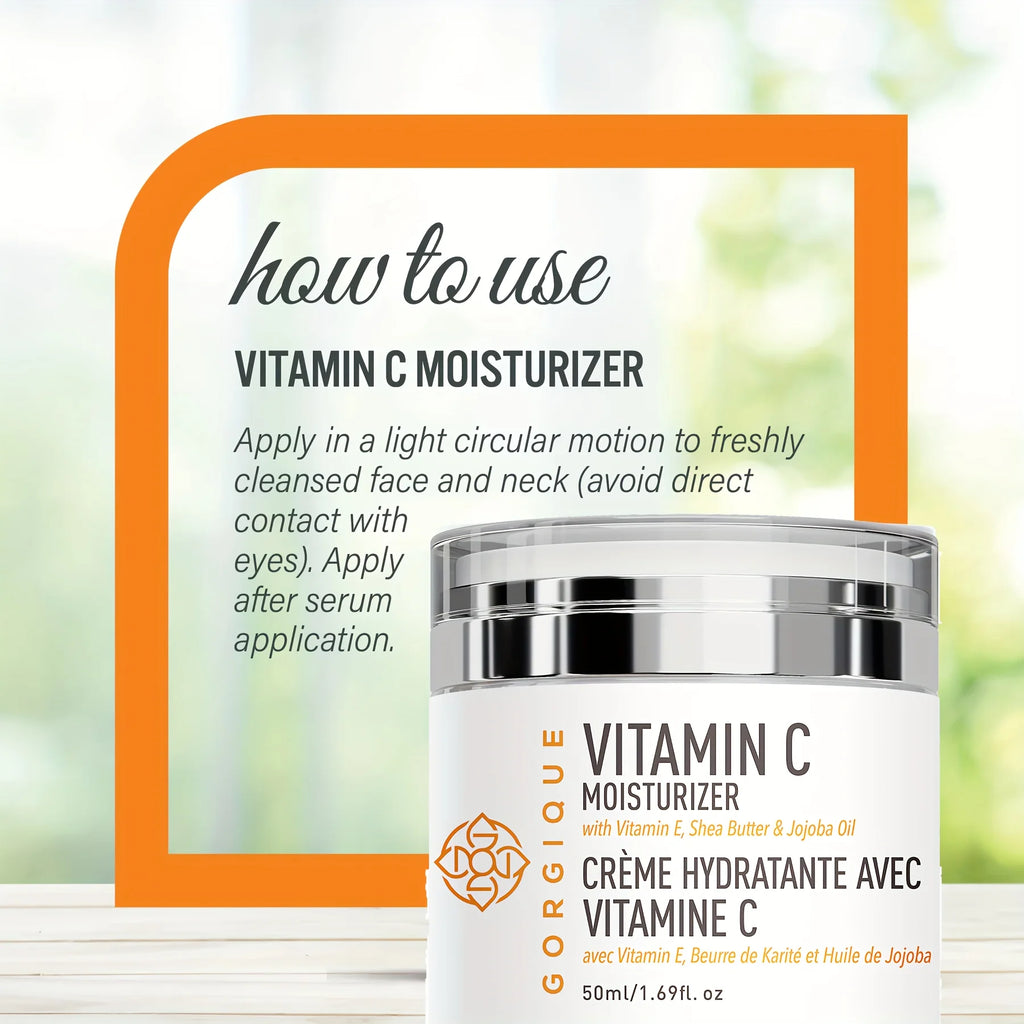 GORGIQUE Vitamin C Face Moisturizer – Brightening Hydrating Cream Vitamin C Face Cream Oasis Select