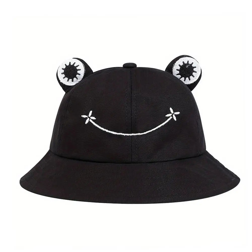 2025 new Cute Frog Bucket Hats women Bucket Hat Women Summer Outdoor Sun Fishing Cap Cotton Wild Panama Hats Oasis Select B
