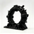 Ancient Ruin Portal Diorama Base - Weathered Stone Stargate Terrain, Tabletop Wargaming Portal Scenery Miniature Oasis Select black