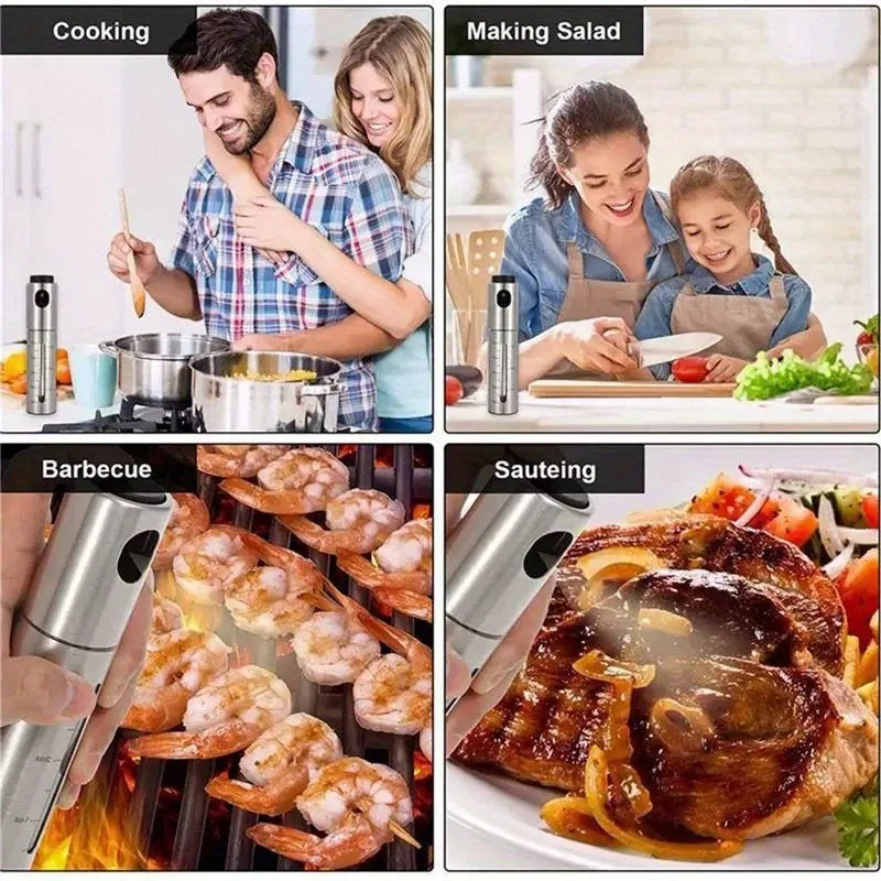 BBQ Baking Olive Oil Spray Bottle Stainless Steel Oil Spray Bottle Vinegar Spray Bottles BQ Sprayer Seasoning Bottle Kitche Oasis Select