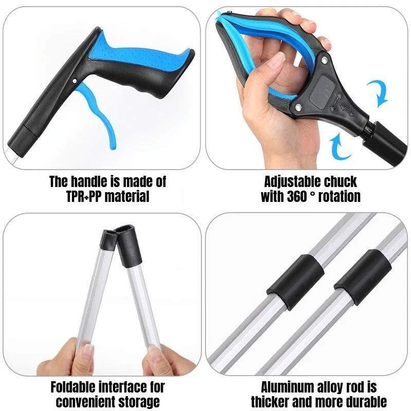 JUSTINLAU 1PC Sanitation Clamp Foldable Garbage Clamp Aluminum Alloy Garbage Picking Clamp Household Retrieval Device Hand Tool Oasis Select