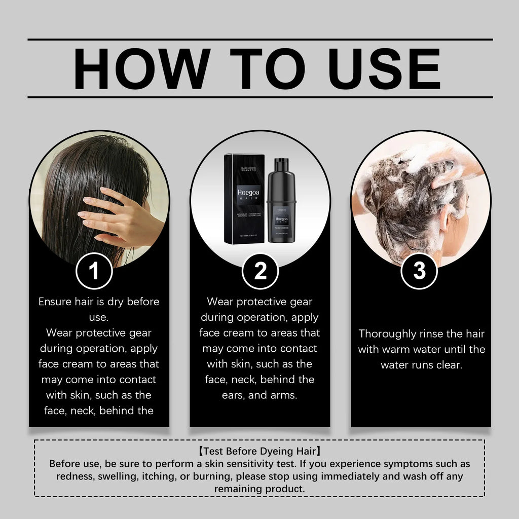 Instant Dye Shampoo DIY Hair Dye Natural Black Color Repair Gray White Hair Non-Irritating Hair Coloring Shampoo For Men Women Oasis Select