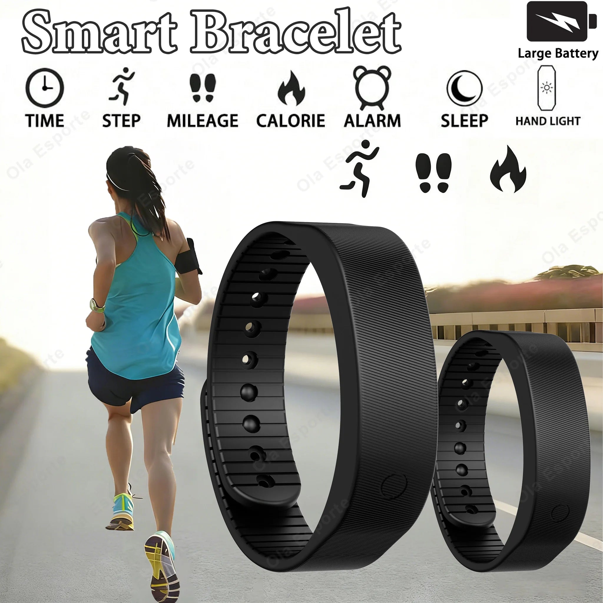 LED Smart Fitness Band – Step Tracker, Alarm & Sleep Monitor
