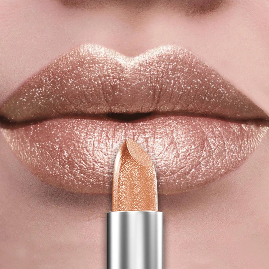 KAFURUX 21-Color Glitter Metallic Lipstick | Pearlescent Lip Tint