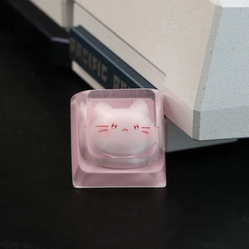 Translucent Cute Cartoon Kt Cat Keycap Cross Axis Mechanical Keyboard Keycap Keyboard Decoration Keycap Keyboard Accessories Oasis Select