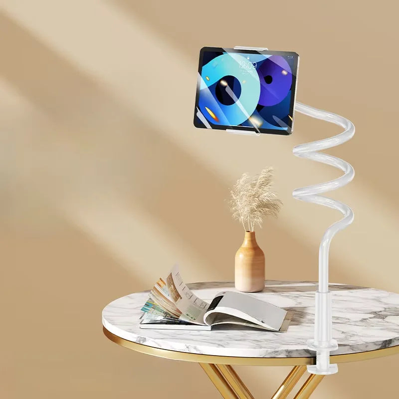 1pc 360° Rotating Phone Tablet Stand, Spiral Base Lazy Holder for Bedhead,Bedhead Phone Tablet Stand, Bed Lazy Stand,Spiral Base Oasis Select WHITE
