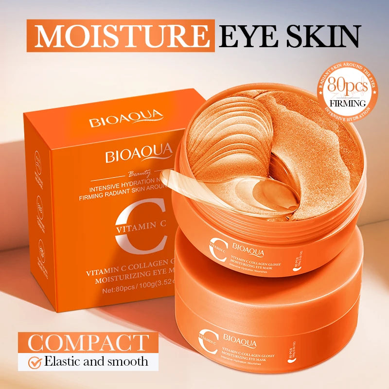BIOAQUA Vitamin C Collagen Eye Masks 80pcs – Anti-Aging Patches Eye Mask Patches Oasis Select