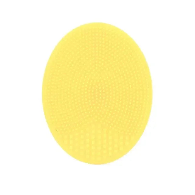 Silicone Face Wash Brush Clean Pores Baby Shampoo Brush Baby Bath Brush Soft Hair Round Shampoo Comb Home Use Oasis Select YELLOW
