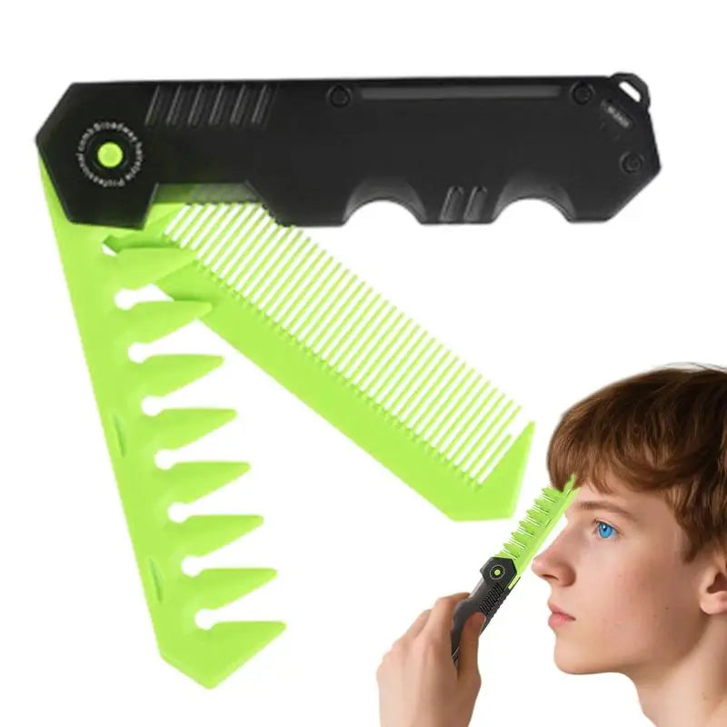 NEW 2in1 travel Portable Folding Comb Barber Clipper Comb Wide Tooth Oil Head Hair Comb Mini Beard Combing Salon Styling Tool Oasis Select