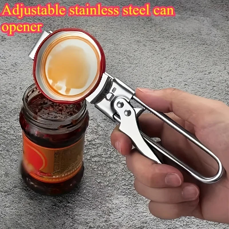 2PCS Multifunctional Bottle Cap Opener, Adjustable Stainless Steel Can Opener with Magnetic Refrigerator Bracket Oasis Select