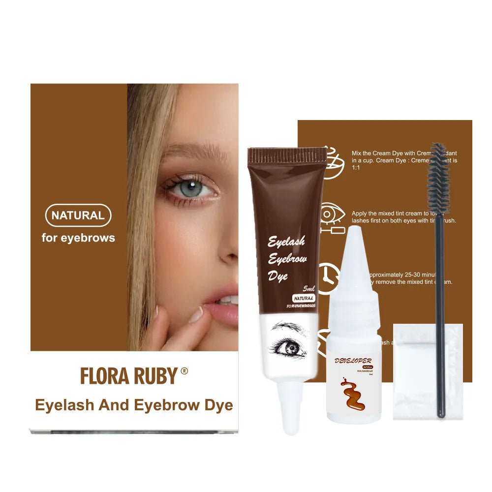 Eyelash Dye Eyebrow Dye Waterproof Quick-drying Light Brown Semi-permanent Eyebrow Enhancers Makeup Cosmetics Oasis Select COFFEE