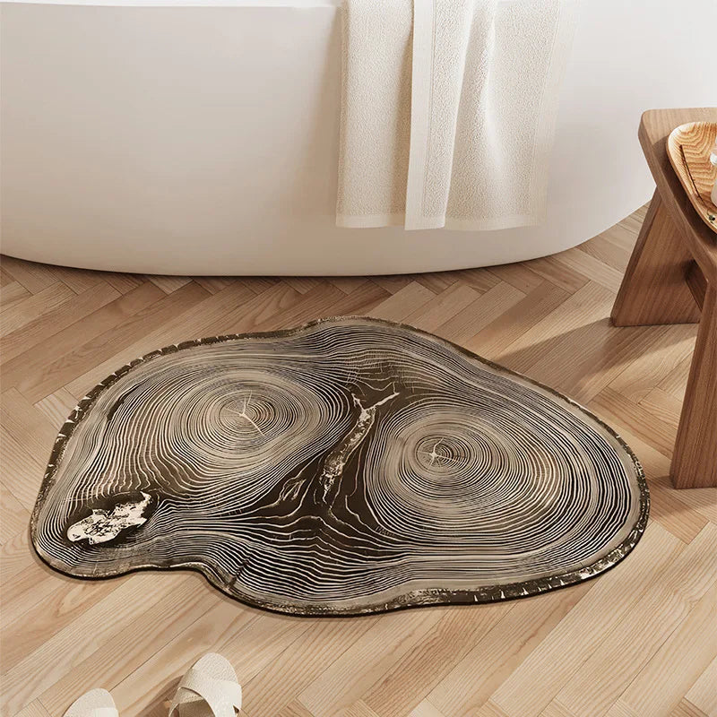Bathroom Mats with Retro Water Absorbing and Anti Slip Properties Dirt Resistant and Easy To Maintain Made of Diatomaceous Earth Oasis Select 40x60cm Log-6