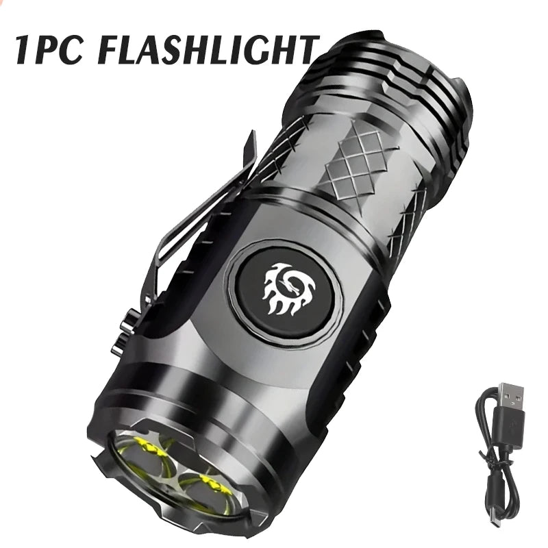 Mini 3-LED Keychain Flashlight | USB-C Rechargeable, Waterproof