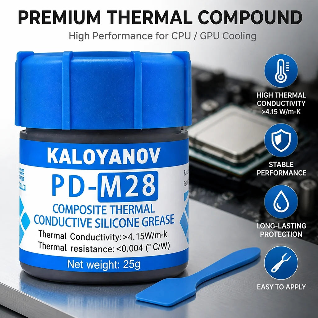 Advanced 25g CPU GPU Thermal Paste. High Heat Transfer Cooling Compound Grease with Scraper Tool for Processor Heatsinks Oasis Select