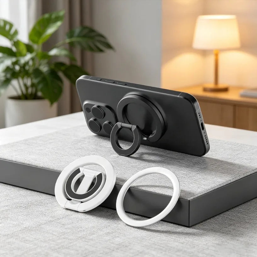Double Sided Magnetic Phone Holder Strong Magnet Alloy CNC Electroplating Portable Buckle Stand Universal Magnetic Phone Holder Oasis Select