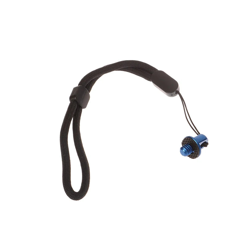 New 1/4 Inch Handle Camera Screw 1/4" D Ring Adapter With Adjustable Hand Wristband Lanyard Strap Sling For Tripod Photo Studio Oasis Select Blue