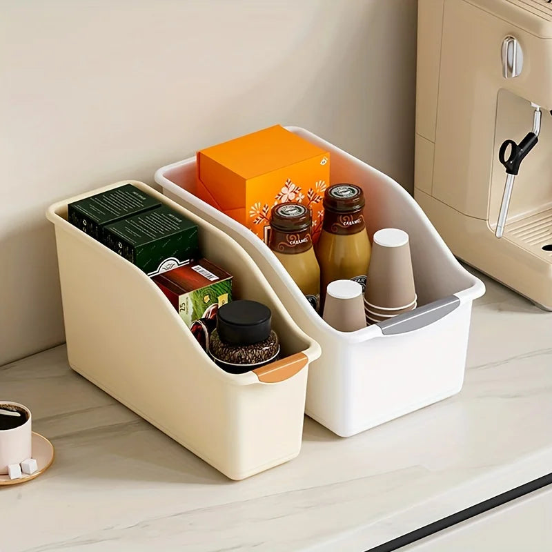 1pc Curved Plastic Storage Box Multi-Functional Home Organizer for Cleaning Products Household Storage Baskets Containers Oasis Select