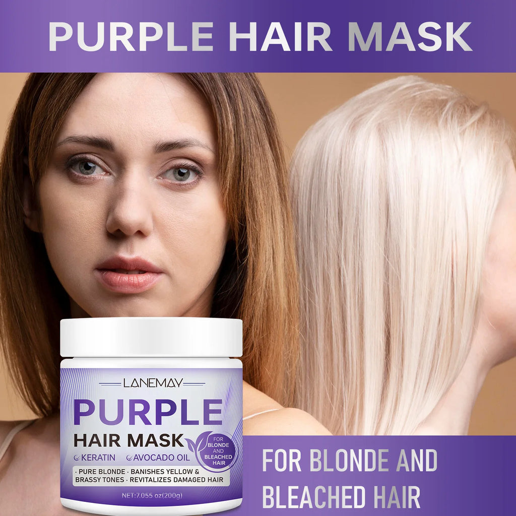 Keratin Avocado Oil Purple Hair Mask – Toning Bleached Hair 200g