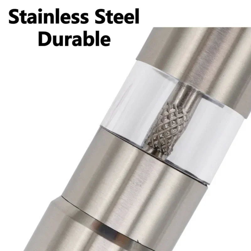 Manual Salt and Pepper Grinder Thumb Press Grinder Peppercorns Sea Salt Spices Stainless Steel Spice Grinder Barbecue Kitchen Oasis Select