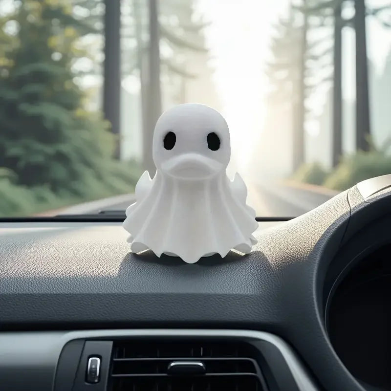 Cute Halloween Decor Ghost Duck Figurine 3D Printing Mini Ghost Duck Sculpture Tabletop Ornaments for Bedroom in-vehicle Display Oasis Select