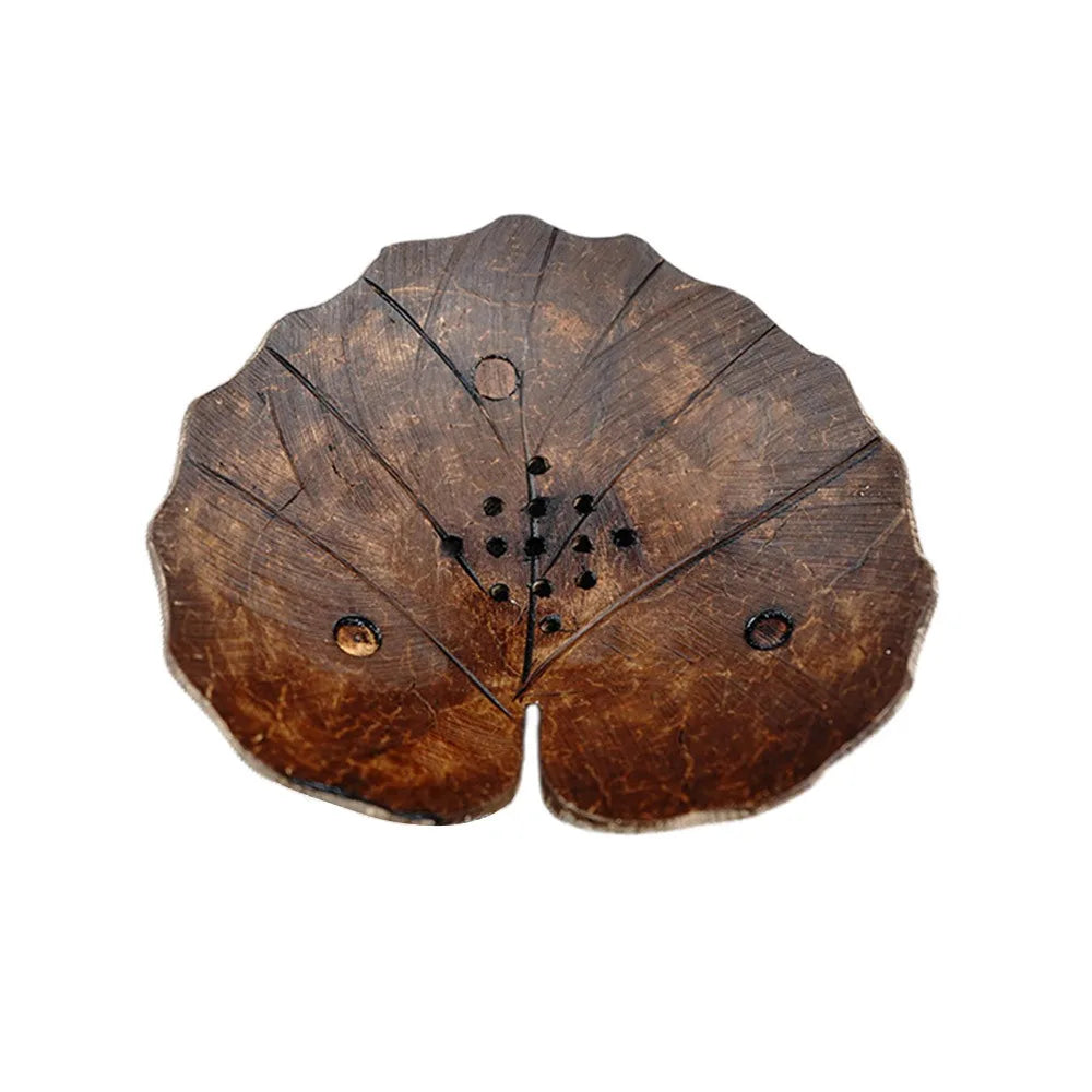 Coffee Coconut Shell Soap Holder Coconut Shell Fish Elephant Drainage Soap Dish Flower Leaf Heart Drain Tray Soap Box Oasis Select heart