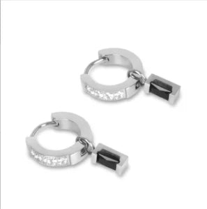 Hoop Earrings for Women Trendy Golden Stainless Steel Earring Jewelry New Oasis Select D54 Silver