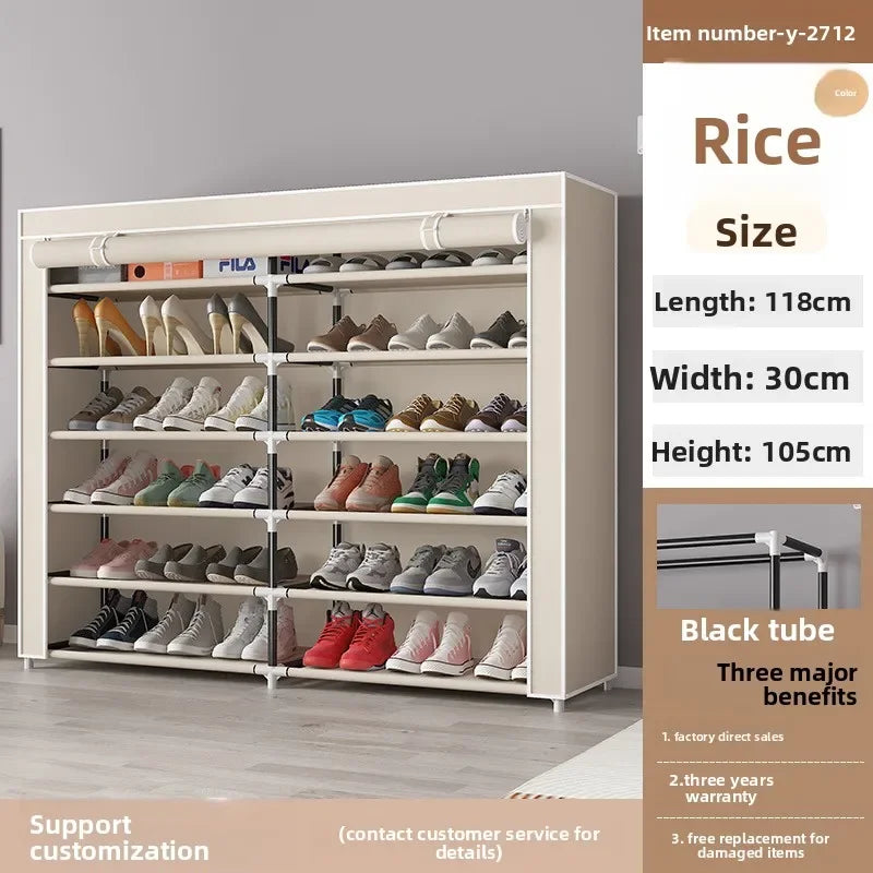 Multi-functional Foreign trade simple household shoe storage rack large space dustproof simple shoe rack Durable Oasis Select