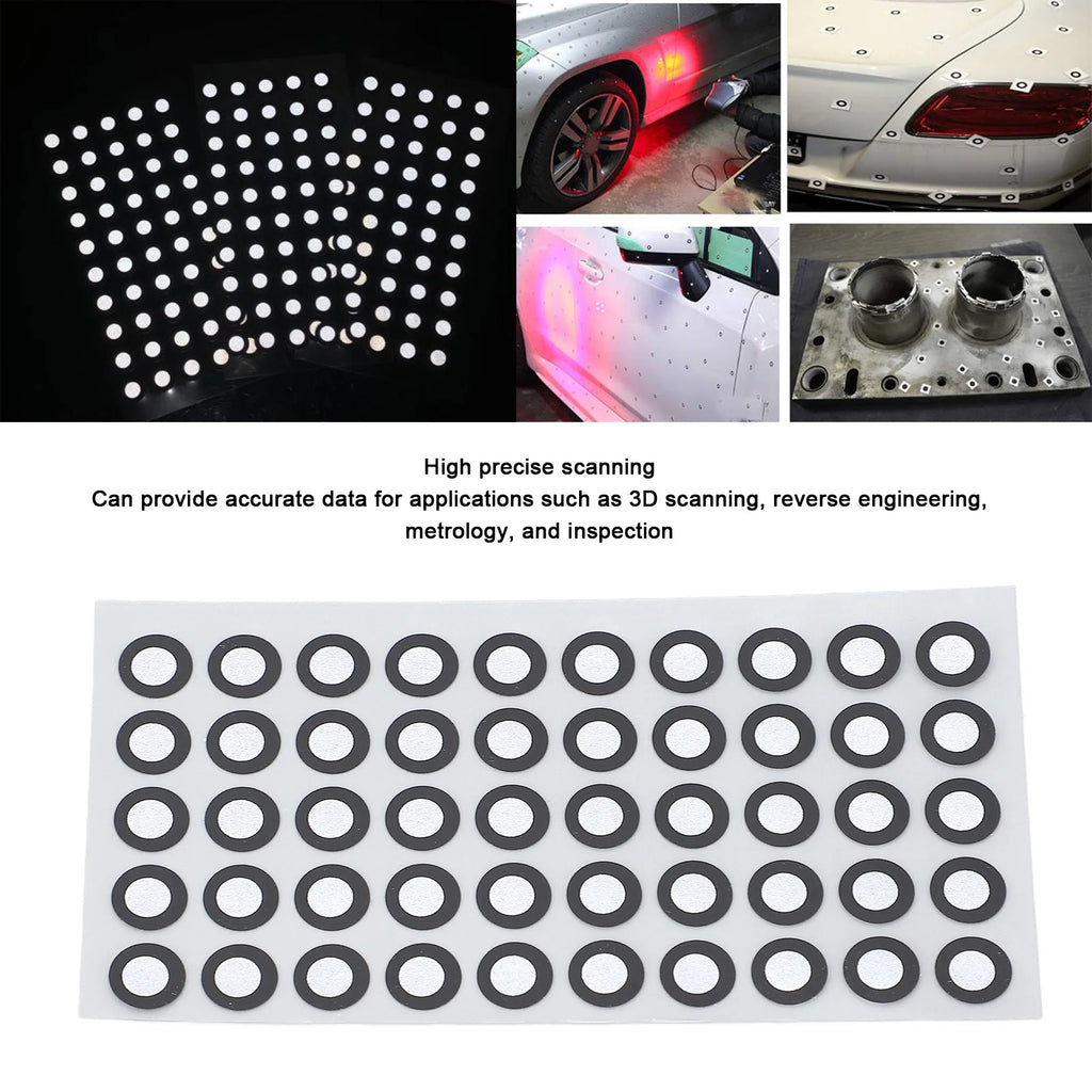 1000 Pcs/20 Sheets 3D Scanning Marker ID 6mm OD 10mm High Reflection Strong Adhesion 3D Tracking Dot Reference Point Marker Oasis Select