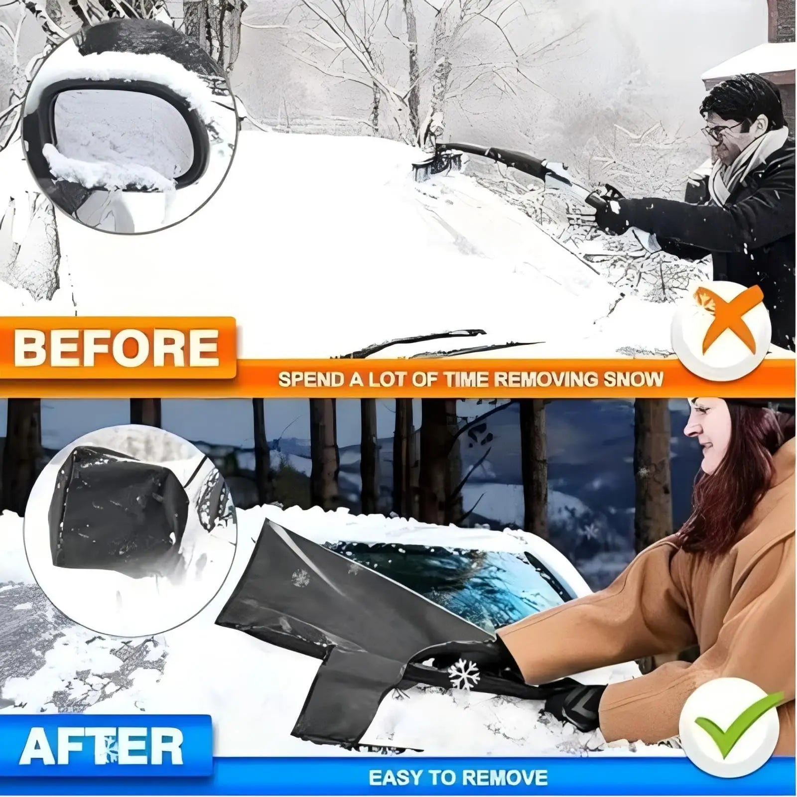 Car Windshield Cover – Windproof All-Weather Protector Against Frost, Rain & UV, Fits Most Cars & SUVs Oasis Select
