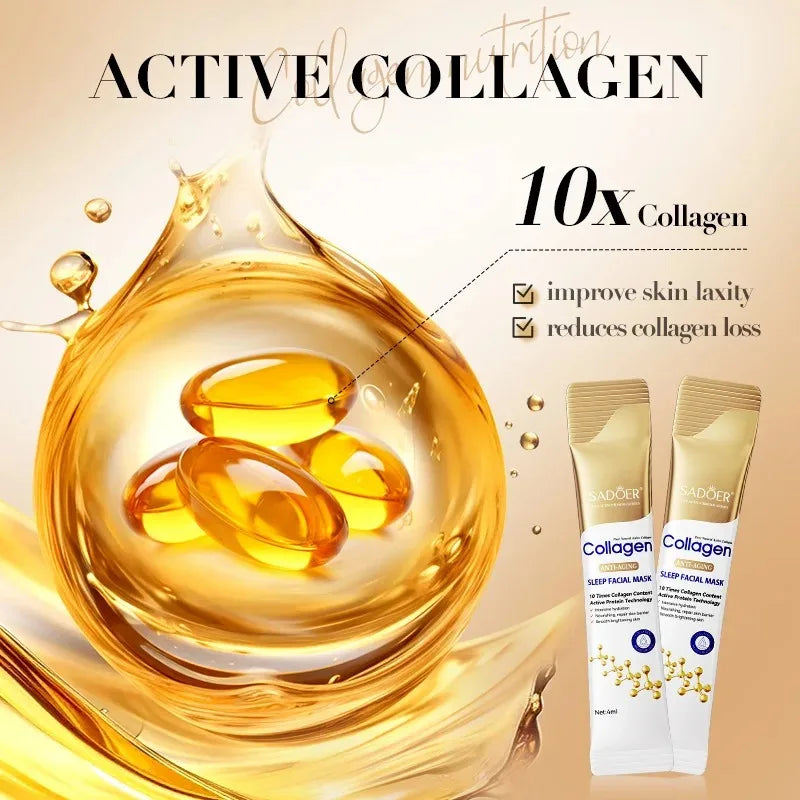 Sadoer Collagen Sleeping Mask – Hydrating & Brightening 30pcs Sleeping Face Mask Oasis Select