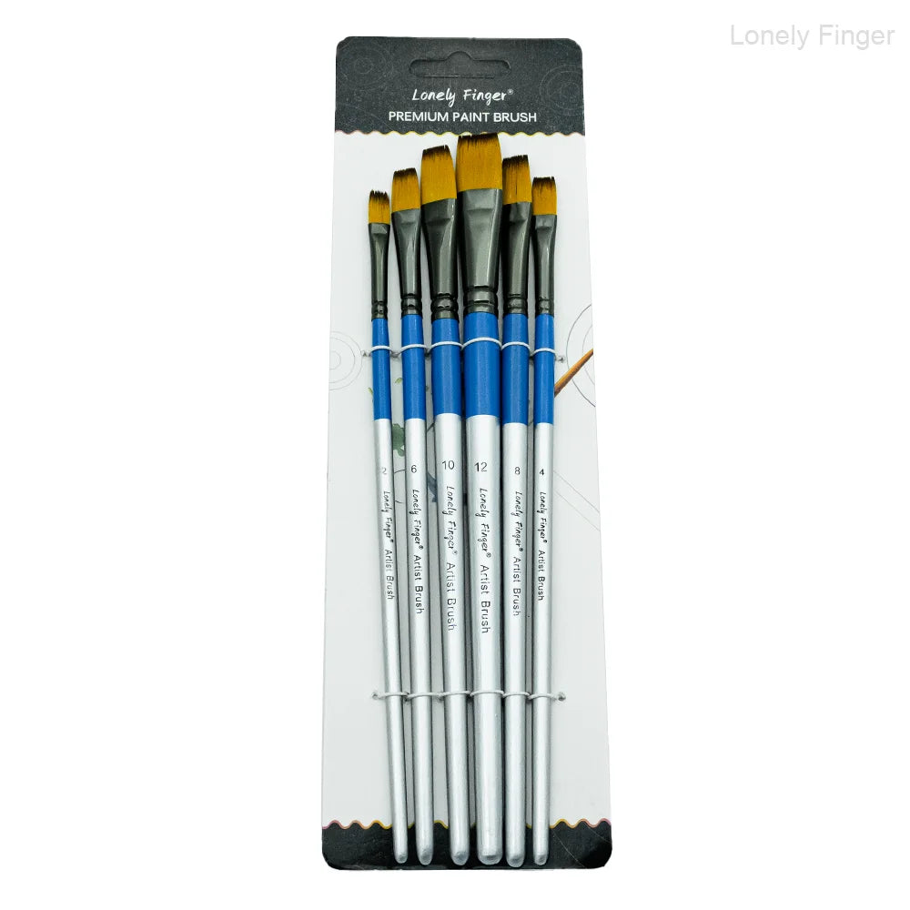 Paint Brush Set, 6pcs Artist Brushes for Body Face Painting,Acrylic Painting Watercolor Oil Gouache – Perfect for Artists, Perfo Oasis Select 6pcs Blue Flat