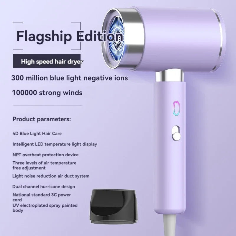 2400W salon high-power hair dryer, home hair salon, strong wind hair dryer, dormitory, cold and hot air, negative ion Oasis Select purple EURO