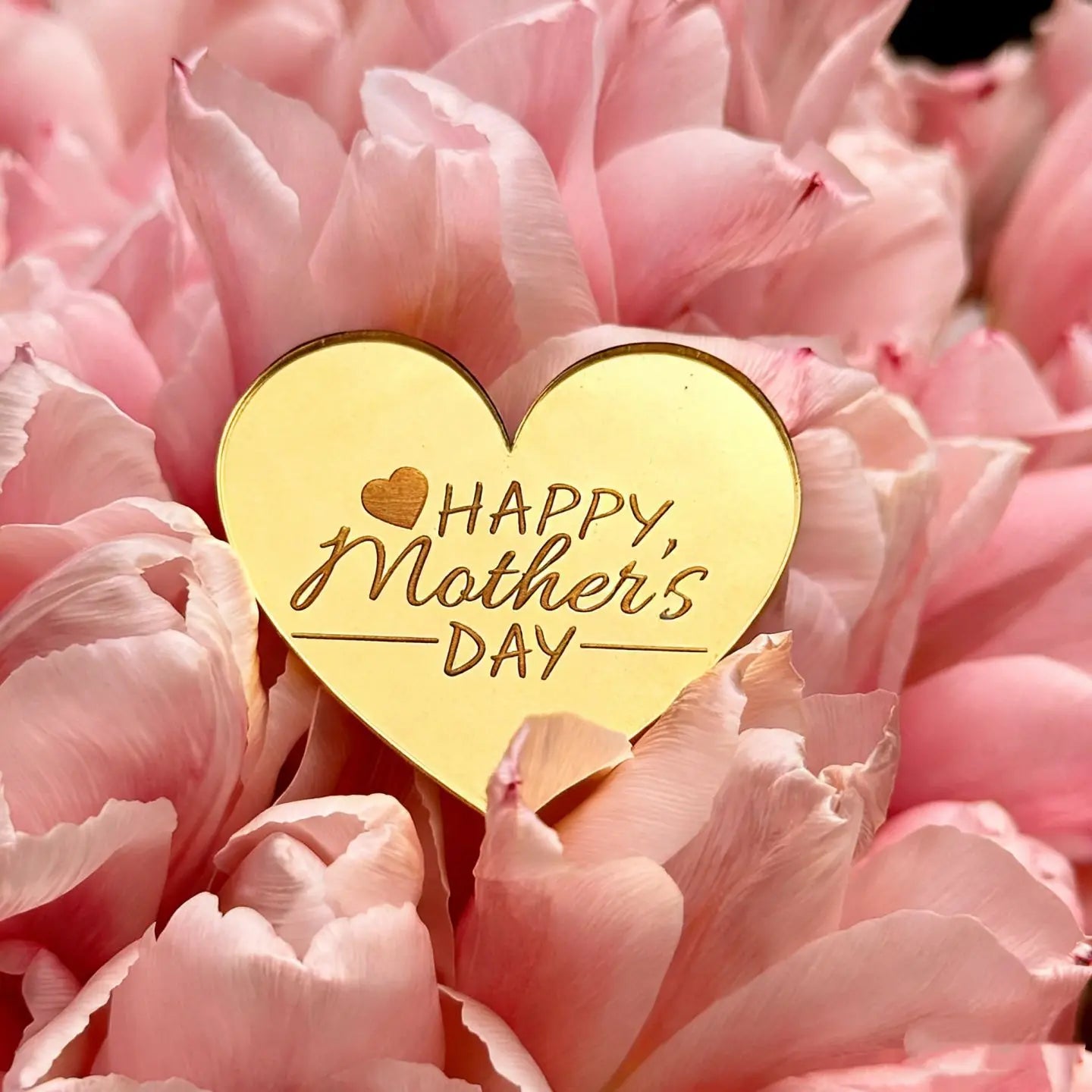Happy Mother's Day Gold Mirror Acrylic Cake Topper