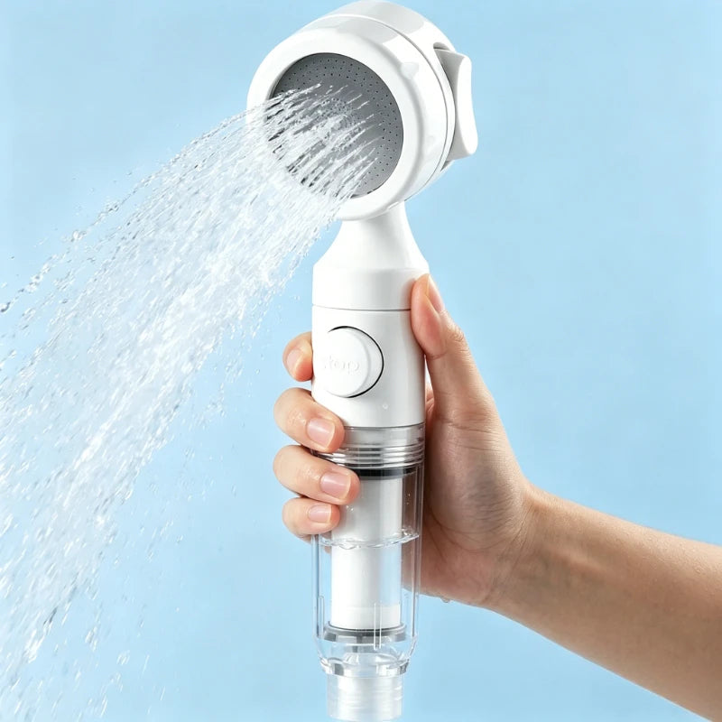 Pressurized Filter Shower Set Water Purifying and Antibacterial Nozzle Portable Shower Head for Traveling Business Trips Hotel Oasis Select