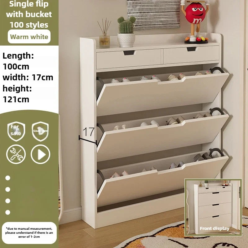 Tipping Bucket Shoe Cabinet, Outer Entry Shoe Rack, Balcony, Entrance Cabinet, Living Room Large-capacity Storage Cabinet Oasis Select 100cmC