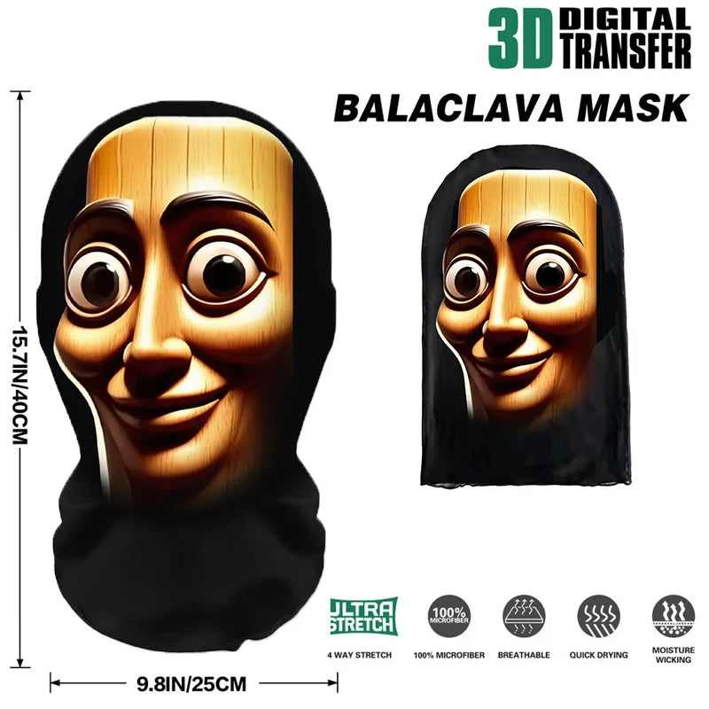 NEW 3D Printed Full Face Mask TungTungTung Sahur Mesh Mask For Men Party Supplies Funny Cosplay Props Novel Oasis Select