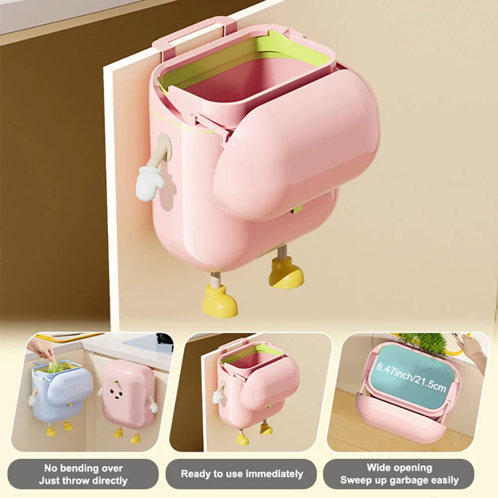 Compost Bin Kitchen for Counter Top or Under Sink, Plastic Hanging Trash Can with Lid, Wall Mounted Garbage Can for Bathroom, Oasis Select
