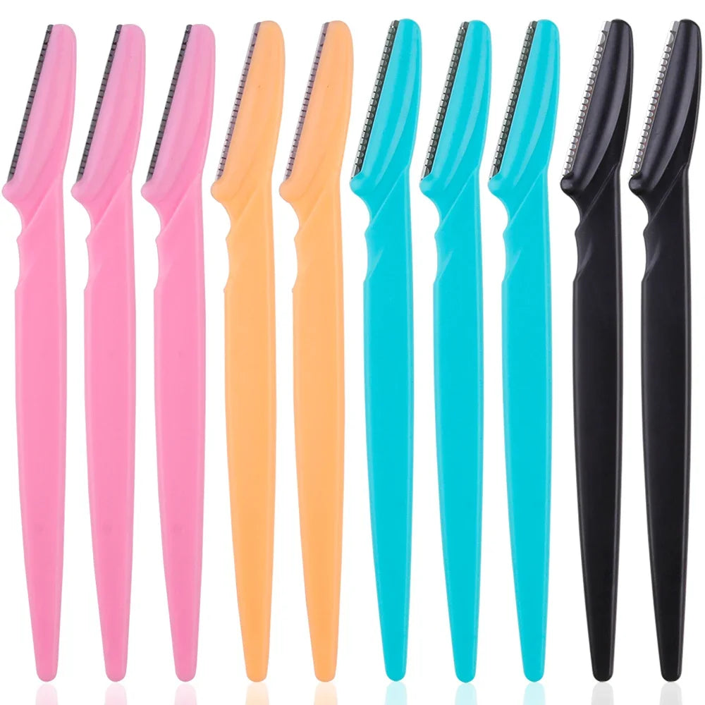 3/4/10Pcs Eyebrow Trimmer Face Blade Shaver Portable Eye Brow Epilation Hair Removal Safety Eyebrow Cutting Woman Makeup Tools Oasis Select 10Pcs Mix Color