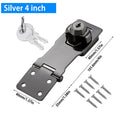 2.5/3/4inch Heavy Duty Locking Hasp with Keys Padlock Cupboard Drawer Wooden Box Lock Self Locking Security Staple Hardware Oasis Select Black-4inch
