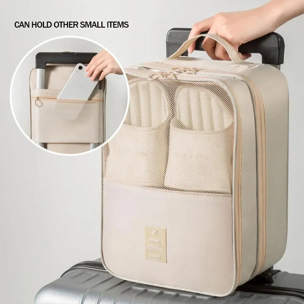 Oxford Cloth Travel Shoe Bag Multi-functional 3-Layer Storage Organizer Portable Waterproof Shoe Pouch for Travel Trip Oasis Select