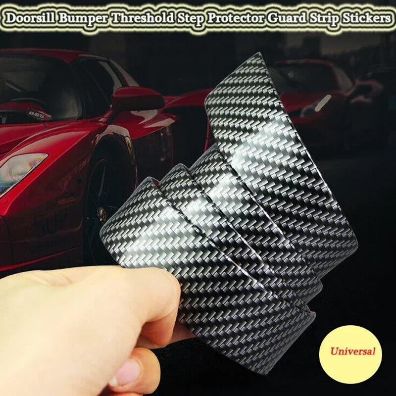Universal Car Stickers Doorsill Bumper Threshold Step Carbon Fiber Protector Guard Strip Sticker Anti Scratch Strips Film Oasis Select