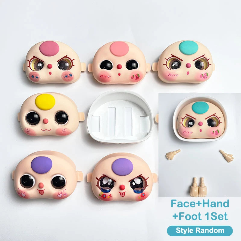 Replacement Face Hands And Feet Set For Infant 3 Years Old For Baby 100% Toy Doll DIY Accessories Random Style Gift Oasis Select