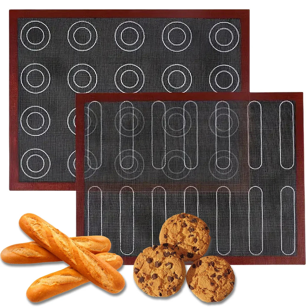 1PC Perforated Silicone Baking Mat, 2 Sides with Puff & Round Patterns, Reusable Non-stick Oven Liner, for Cookies Macaron Bread Oasis Select