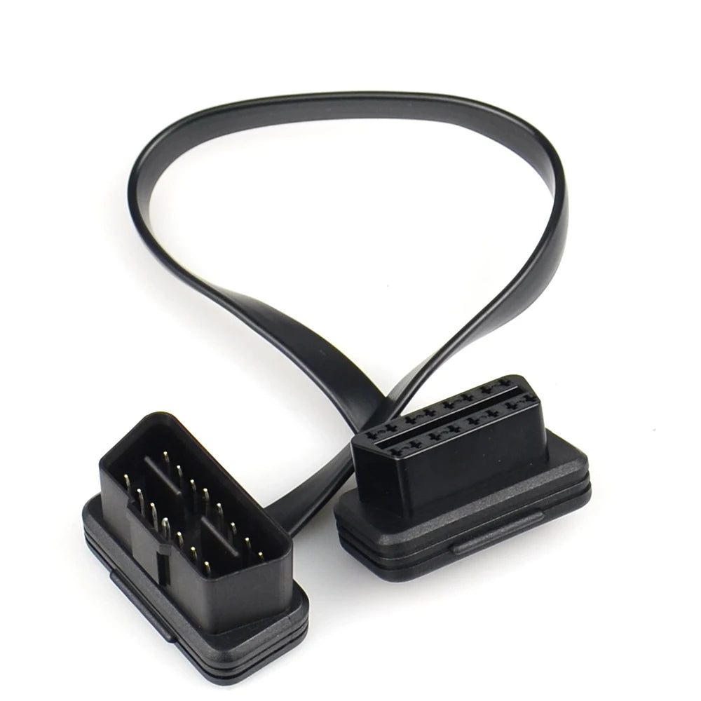OBD2 16-Pin Flat Extension Cable 30/60/100CM Male to Female OBD2 Diagnostic Cable Oasis Select