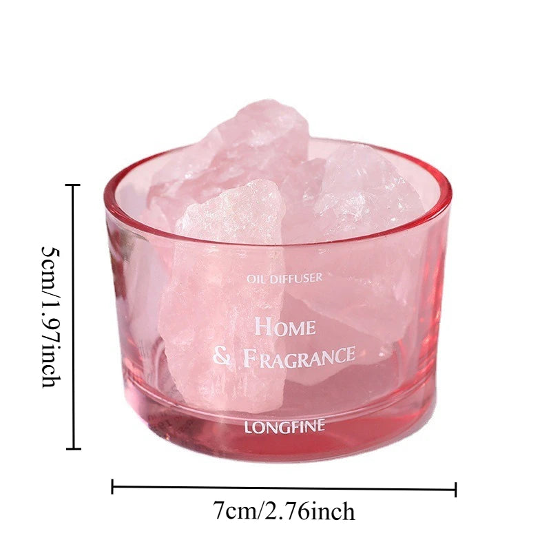 USB Essential Oil Diffuser with Natural Crystal Rocks, LED Passive Diffuser with Healing Crystals, Fragrant Incense Decor Lamp Oasis Select