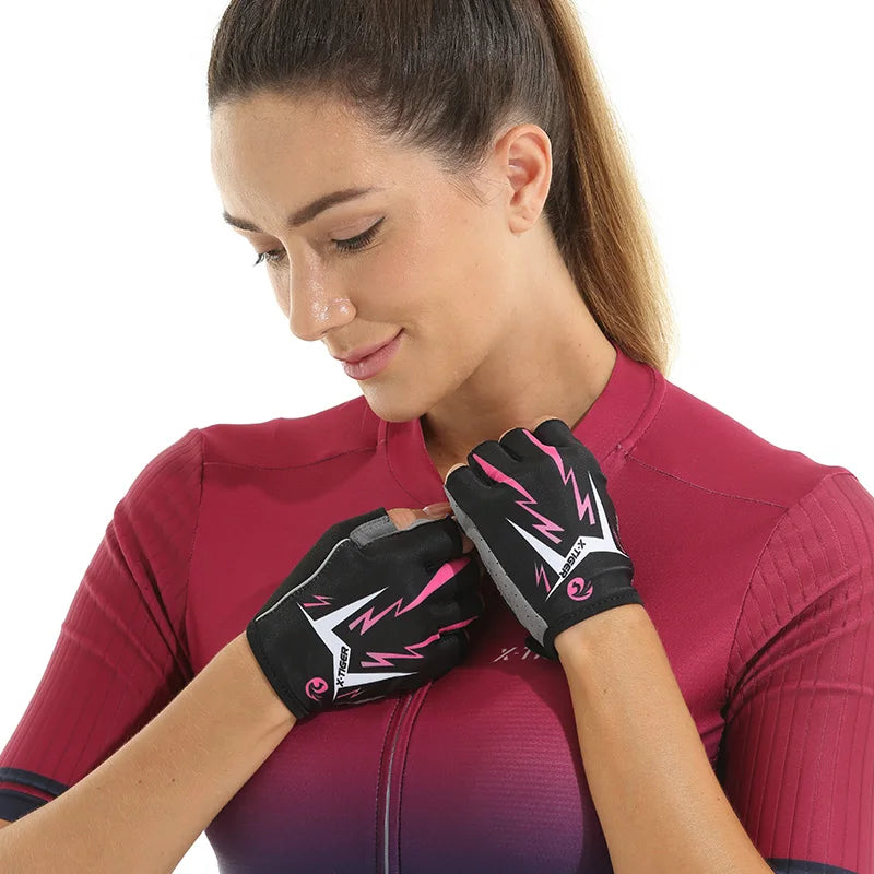 X-TIGER Sports Cycling Gloves Half Finger Women MTB Bike Gloves Running Fitness Gym Riding Motorcycle Bicycle Gloves Oasis Select