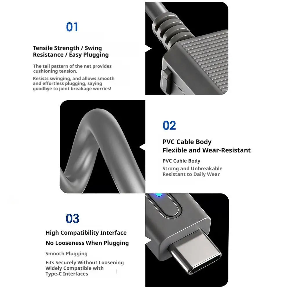 45W USB-C PD Charging Cable for Nintendo Wii U – 1.8m