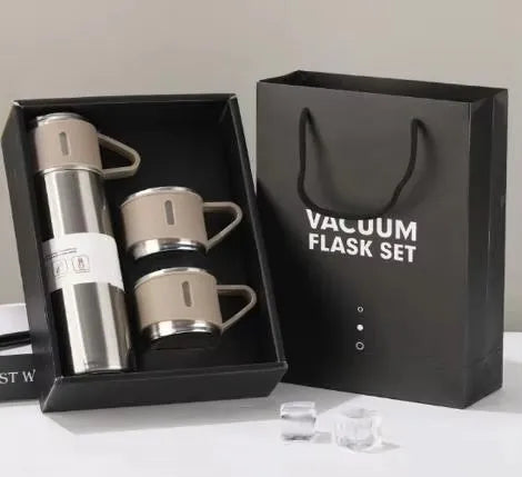 304 Stainless Steel Thermos Gift Set | 3 Lids, Hot & Cold