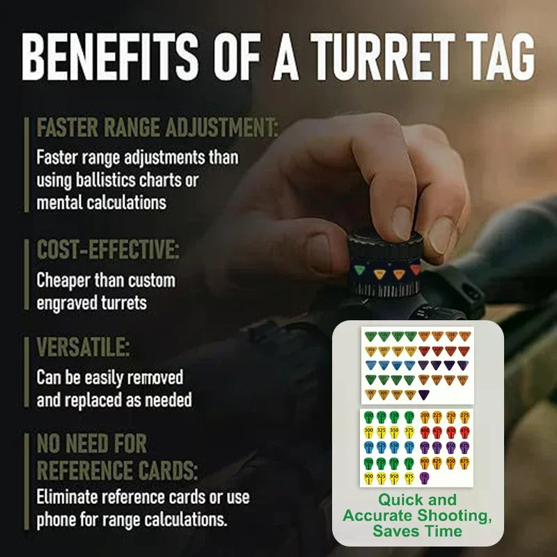 6/10 Sheets Rifle Scope Turret Stickers, Rifle Scope Turret Tags For Long Range Shooting Hunting, Fit Most Scope Caps Oasis Select