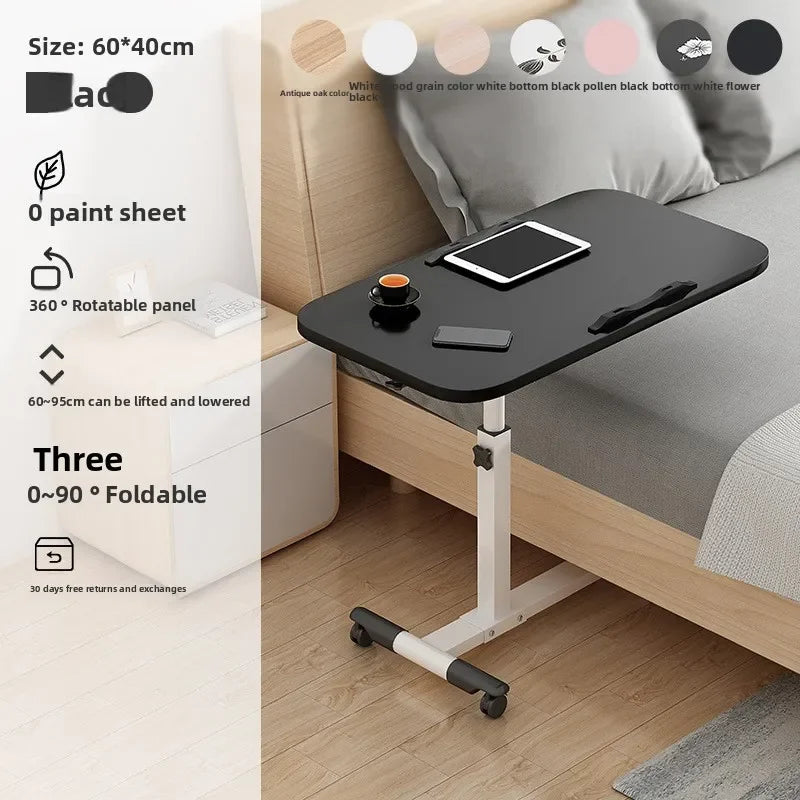 Multi-functional Standing Simple Portable Laptop Computer Desk Bed Computer Desk Floor Mobile Lift Bedside Table Durable Oasis Select 305 black
